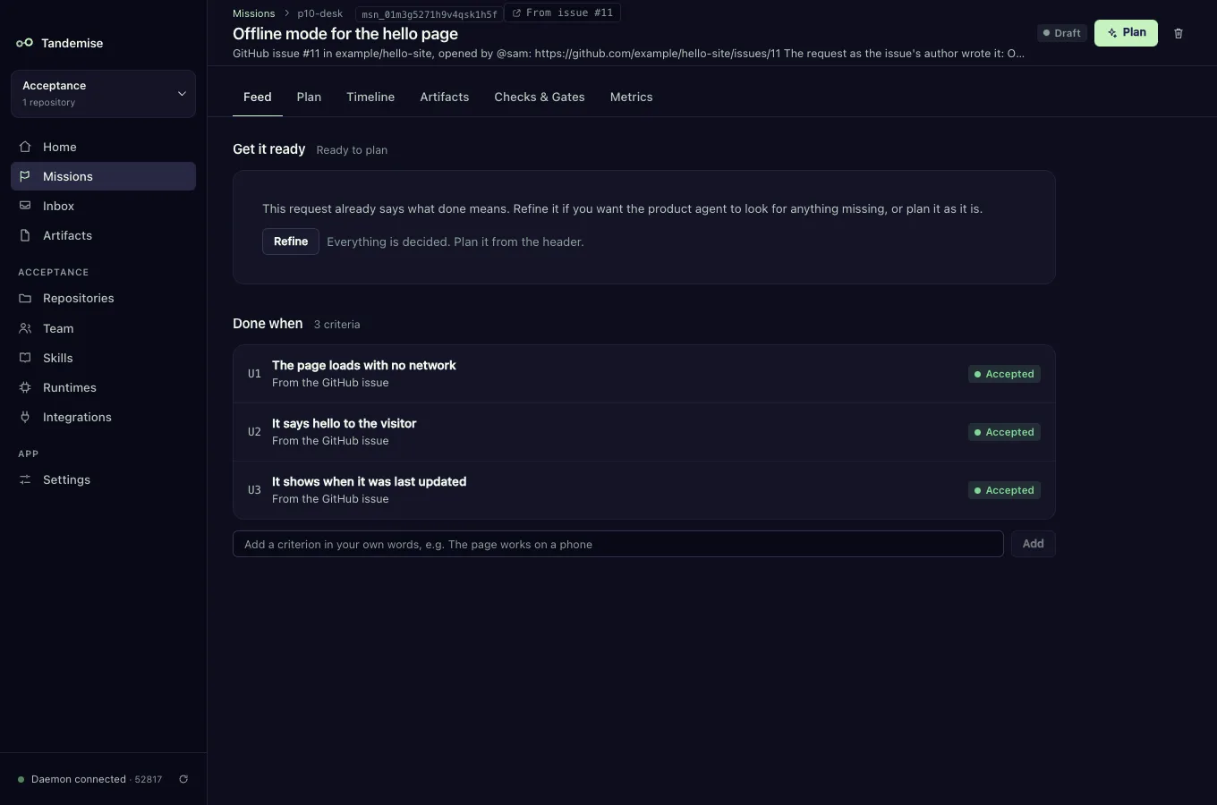 Tandemise desktop app — GitHub issues